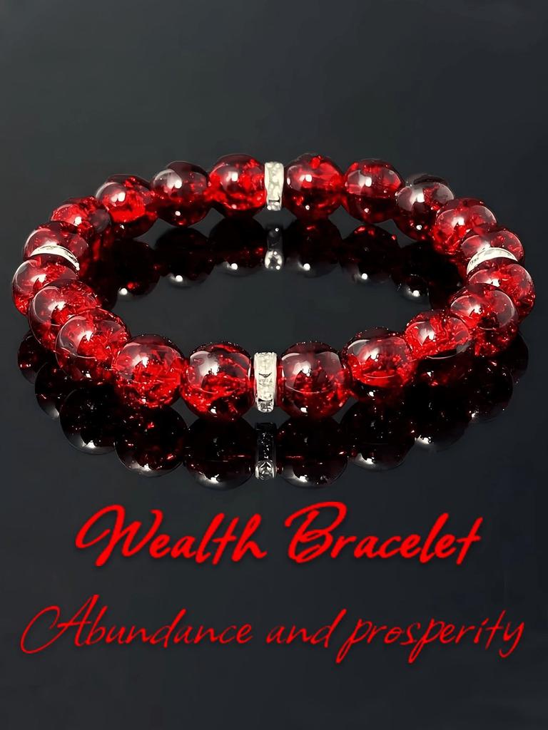 1pc/Wealthy and Abundant Stretching Jewelry - 10mm Glass Crystal Stone, Unisex, Attracts Wealth and Good Luck, October Birthstone