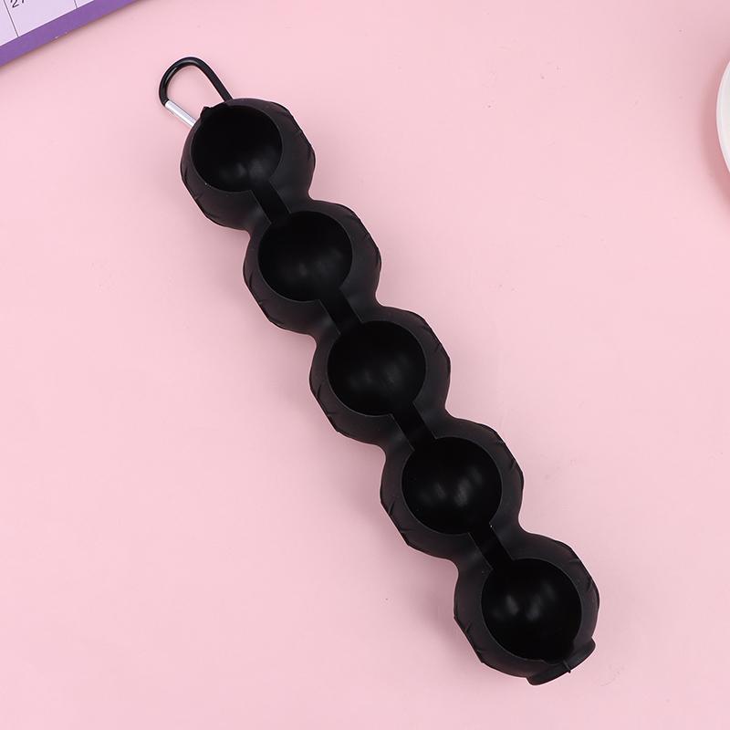 

1 шт. Держатель для гольф-мячей Силиконовый Защитный чехол-переноска на 5 мячей с пряжкой Портативный Двойной чехол-крышка Тренировочные Спортивные Аксессуары чёрный