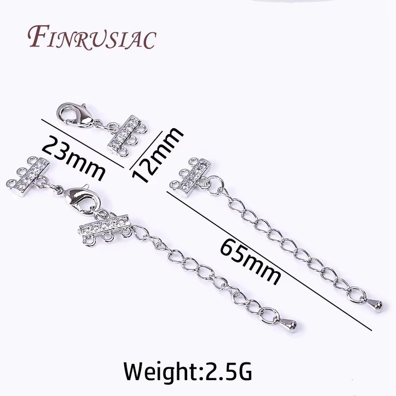 2 Sizes 18K Gold Plated Lobster Clasp with Extension Chain Connector For Jewelry Making,DIY Multi-row Pearl Necklace Accessories