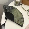 Bamboo Chinese Japanese Folding Fan Colorful Shank Classical Dance Fan  Home Decoration