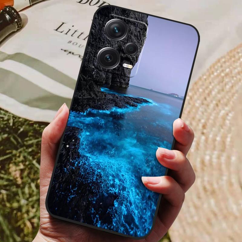 Dla Redmi Note 12 Pro 5G NFC Etui Czarna Pokrywka Lew Wilk Silikonowe Miękkie Tylne Etui Dla Telefonu Xiaomi Redmi Note12 Pro 5G Capa