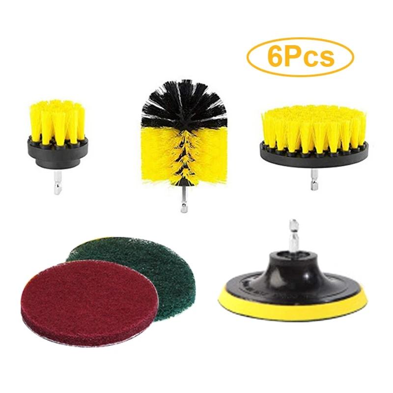 Car Detailig Brushes Set Drill Brush Attachment Set Heavy Duty Power Scrubber Brushes for Bathroom Kitchen Auto Cleaing Supplies