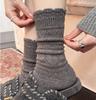 Rhombus Lace Autumn And Winter Stacking Socks Children'S Knitted Warm Medium Tube Calf Socks Basic Solid Color Boneless Soft Waxy Cotton Socks