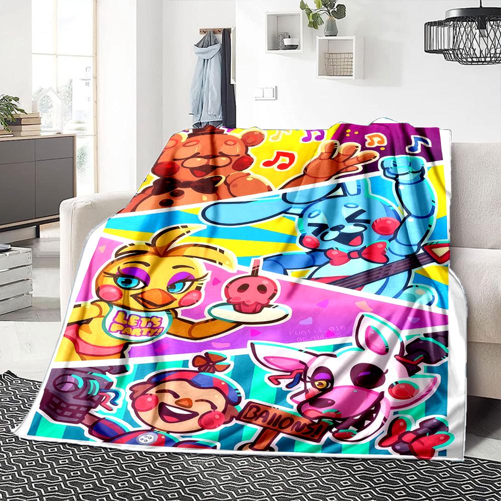 1Pc Fnaf Horror Night Poster Blanket For Couch Bed Plush Cozy Fuzzy Blanket Super Soft Warm Blankets For Fall And Winter 0918219