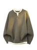 Winter Fake Two-piece Knitted Sweater Men's Lazy Style Pullover Thread Coat Loose Inside with Crew Neck Bottoming Shirt