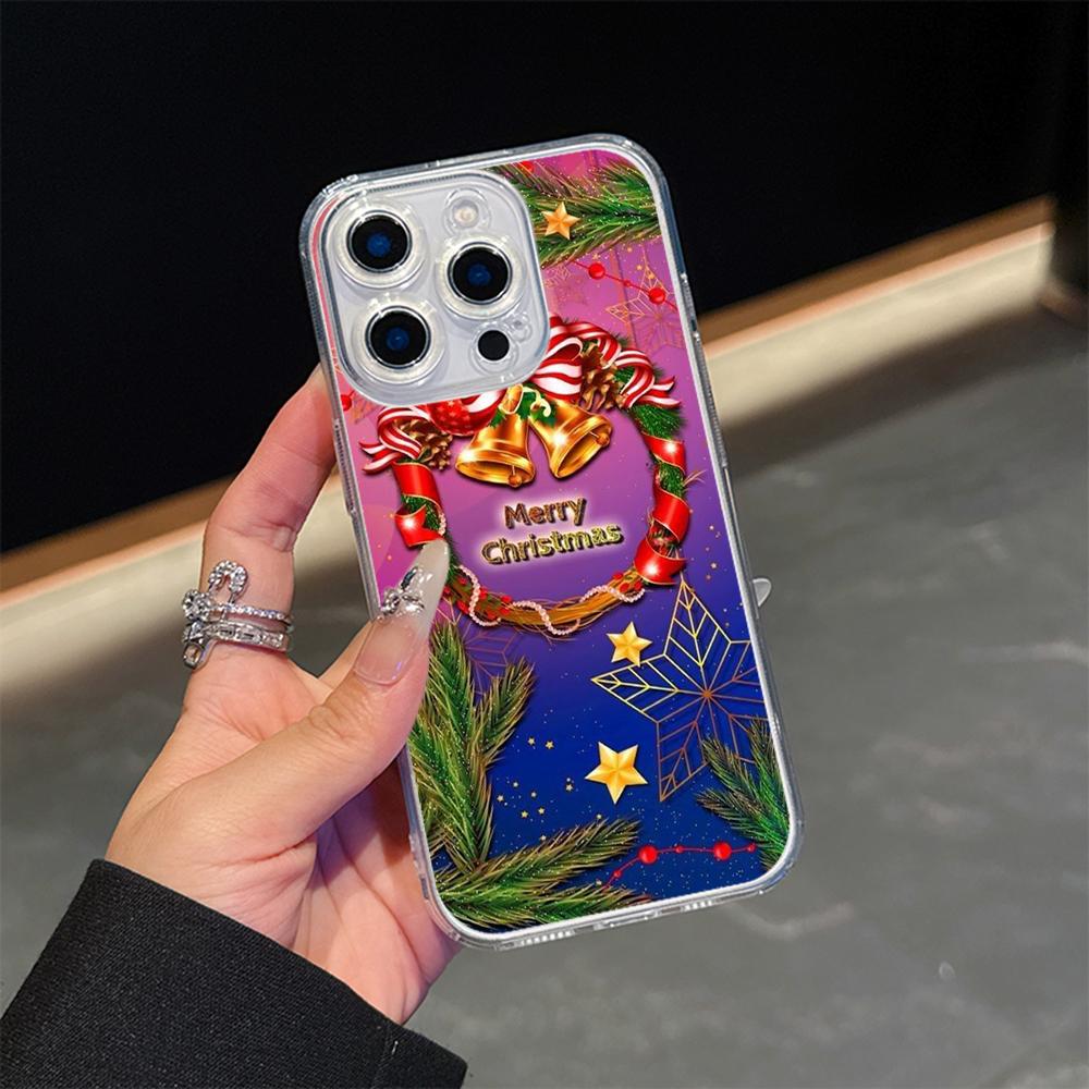 Ae118 Merry Christmas Santa Art Magsafe Transparent Cases for Samsung S23 S24 Ultra S20 S21 FE iPhone 16 Pro Max Magnetic Wireless Charge Back Cover