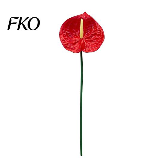 Wedding Artificial Flowers 26  Real Touch Anthuriums Plant Tropical Flower with Long Stem Faux Indoor Decorative Floral Arrangement for DIY Vase Table красный