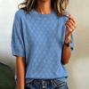 Maglione da Donna a Maniche Corte con Scollo e Lavorazione a Intreccio Maglia Colorata per Uso Casual