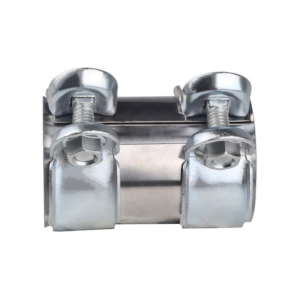 ADPOW Stainless Steel Muffler Band Exhaust Connecting Pipe 55mm