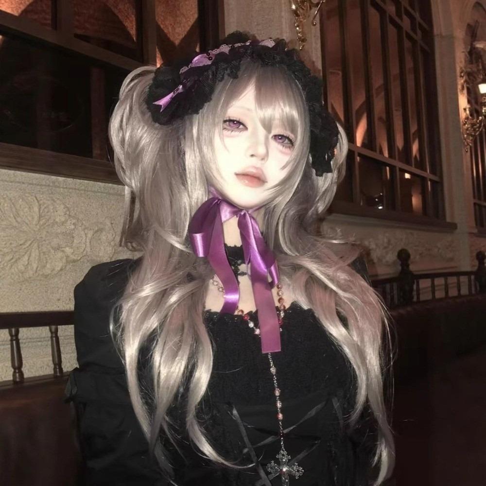 Synthetic Long Curly Wavy Lolita Wig with Bangs Cosplay Halloween Christmas Wig Role-playing