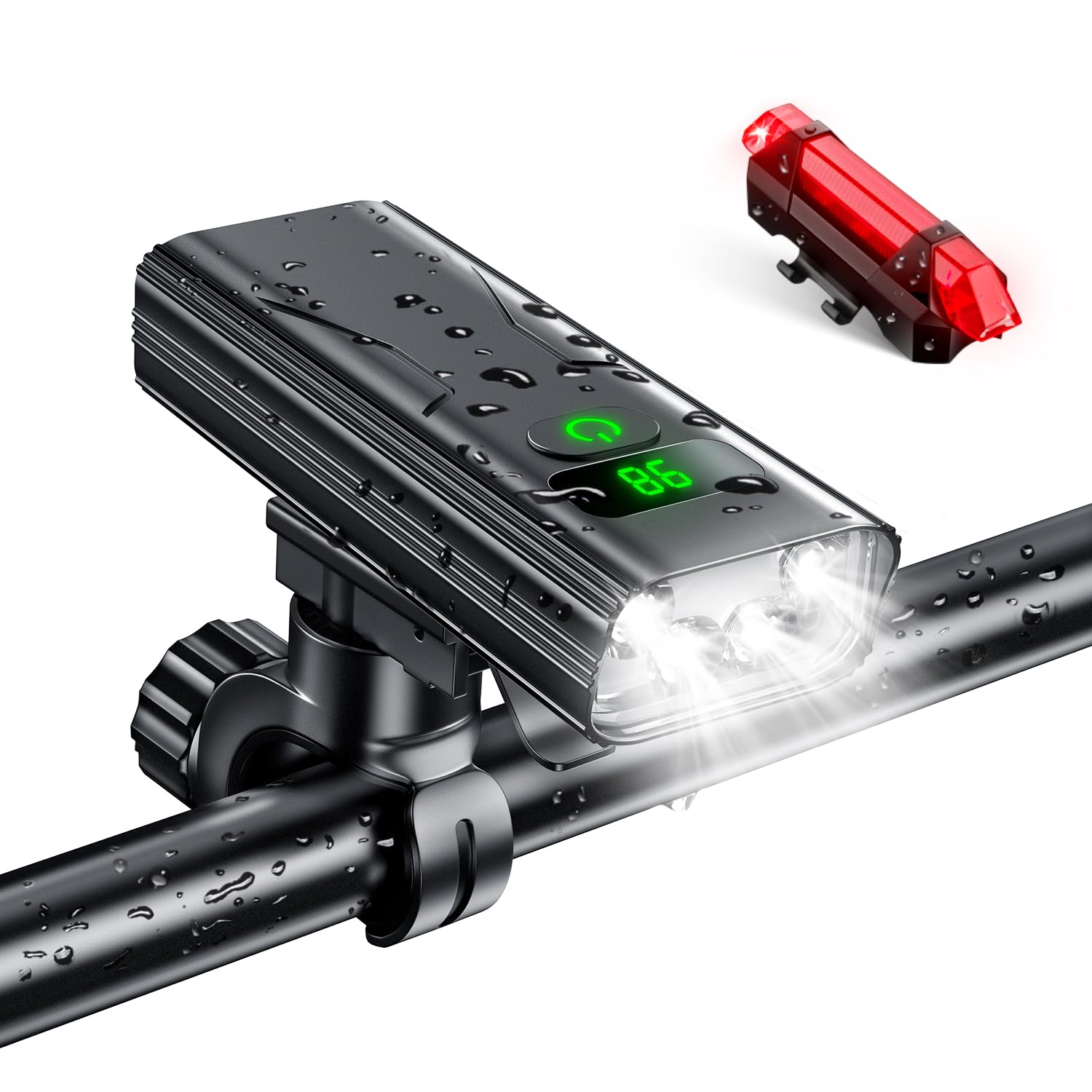 

Rechargeable Bicycle Light High Capacity 5 Dimming 4 Powerful High Bicycle Headlight with IPX6 Battery Level Mobile LED Easy Perfect for Road Cross