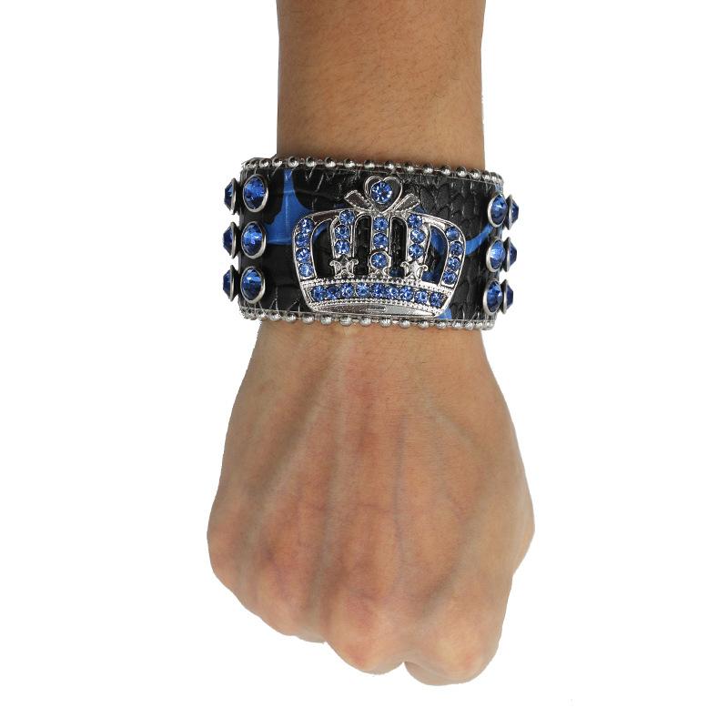 Crown Rhinestone Bracelet Jewelry Fashionable Design Diamond PU Leather Bracelet Jewelry