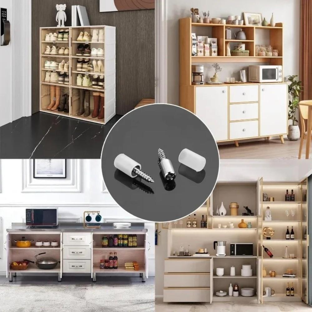 20pcs Nonslip Cross Self-tapping Screw Rubber Sleeve Glass Partition Nails Home Wardrobe