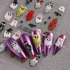 1 Feuille Autocollante Décalcomanies pour Ongles Autocollants Halloween 5D texturés pour Ongles avec Motifs Fantôme Citrouille Sorcière Curseur Manucure