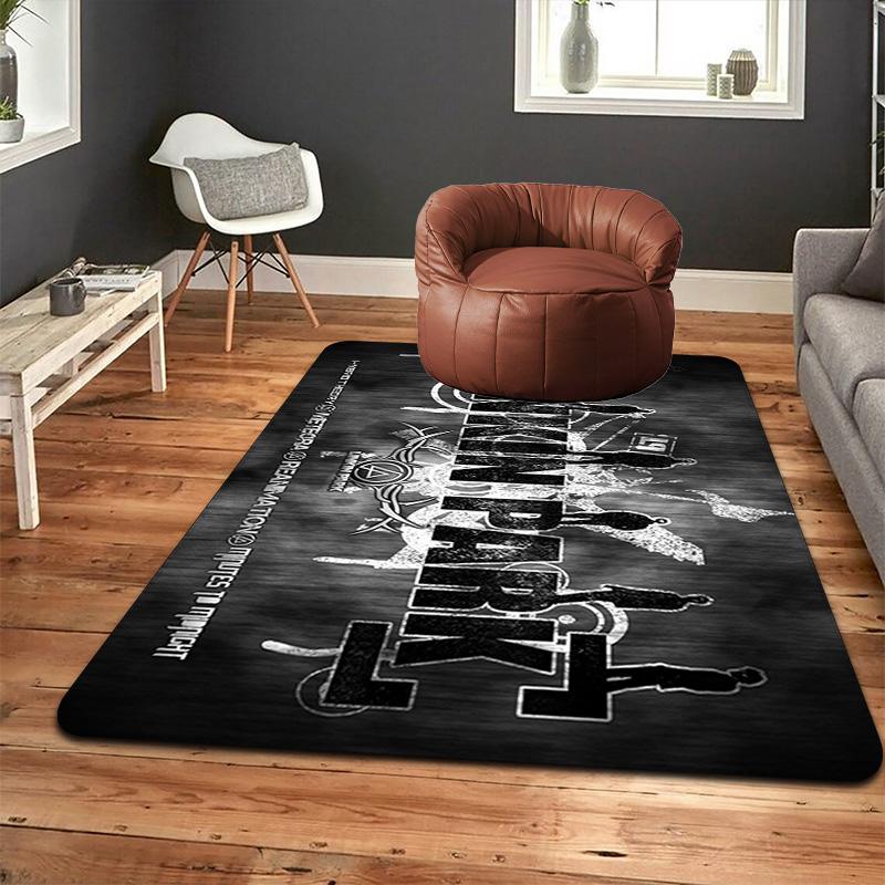 Linkin Park Music Poster Design Rug Floor Mat for Living Room or Bedroom Soft and Comfortable Carpet a Gift for Birthday and Holiday.