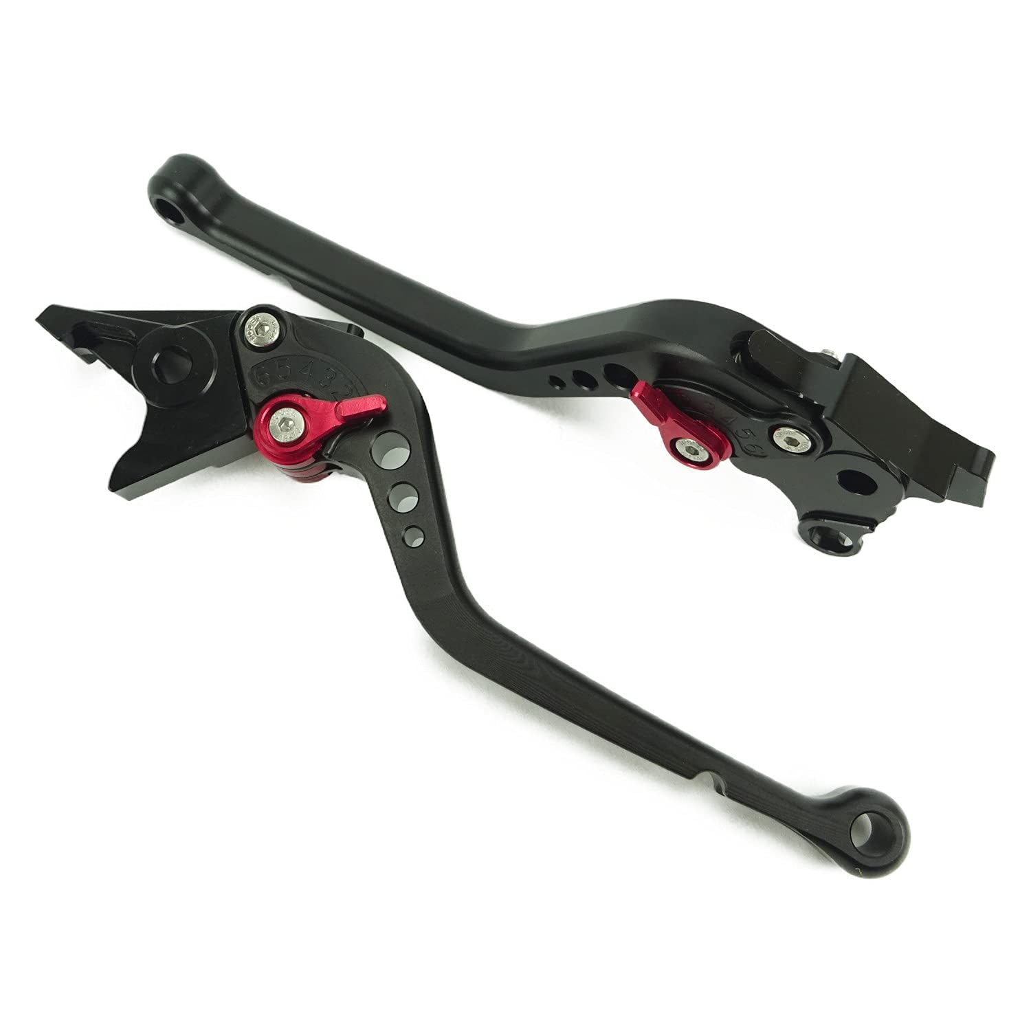 

S21 Black (Red) Suzuki Brake Clutch Lever, 6 Adjustable Levels, Long, Fits V-Strom 1000, GSX1300R Hayabuta, Bandit 1200, etc чёрный
