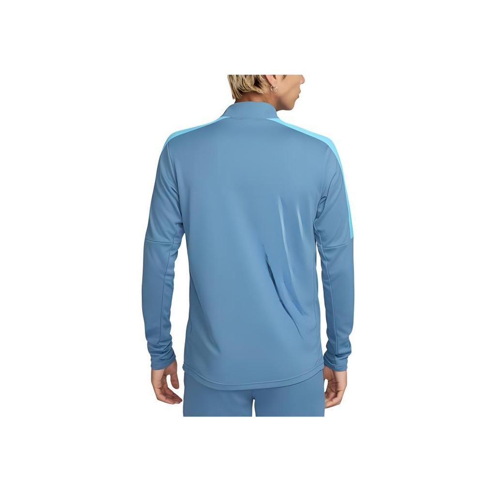 Nike Logo Embroidered Stand Collar Slim Fit Long Sleeve T-Shirt Men Tops Blue DX4301-429