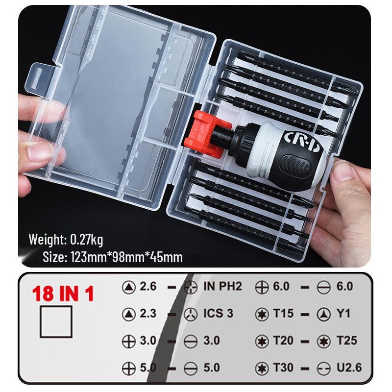 13-in-1 Insulated Non-Slip Dual-Use Phillips & Slotted Ratchet Screwdriver Set