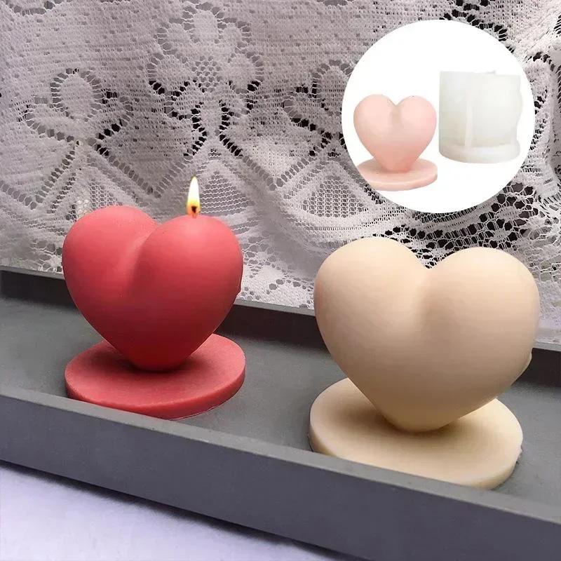 Großhandel 3D Liebe Kerze Silikonform DIY Handgemacht Herzförmige Seife Gips Kerzenherstellungsform Valentinstag Geschenk Zubehör