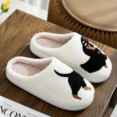 Cartoon Dachshund Cotton Slippers Men's and Women's Home Winter Indoor Comfortable Casual Couple Slippers