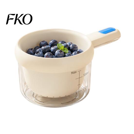 Fruit And Vegetable Washer Drain Basket with Handle Fork, Double-layer Separation Design, Double Layer Portable Multi-purpose Kitchen Strainer, белый