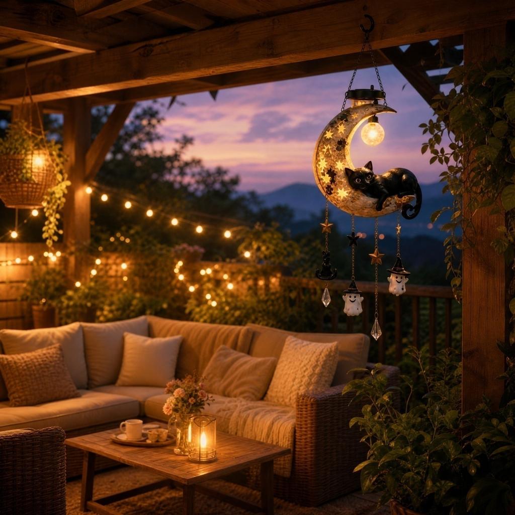 Moon and Hanging Decorative Light for Outdoor Garden Patio