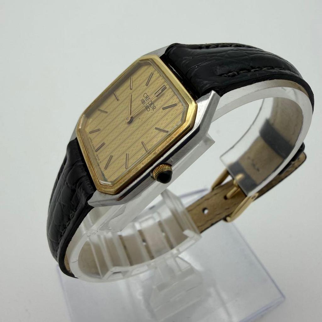 Used SEIKO CREDOR 2340-5000 Quartz Gold Working Item