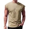 T-shirt décontracté à manches courtes rondes sans manches respirant pour hommes - Débardeur de sport d'été basique