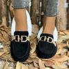 Autumn and Winter Plus Fluffy Metal Decoration One Pedal Warm Doudou Cotton Shoes Large Size Women's Shoes