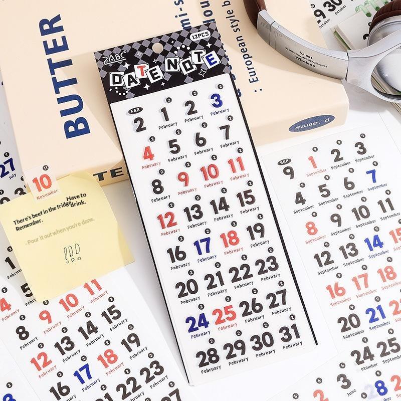 365 Dni Etykiety z Datą Naklejki dla Zwierząt - Wodoodporne Naklejki Wycinane do Planera Dziennika Scrapbookingu Dekoracja Ręcznego Konta DIY