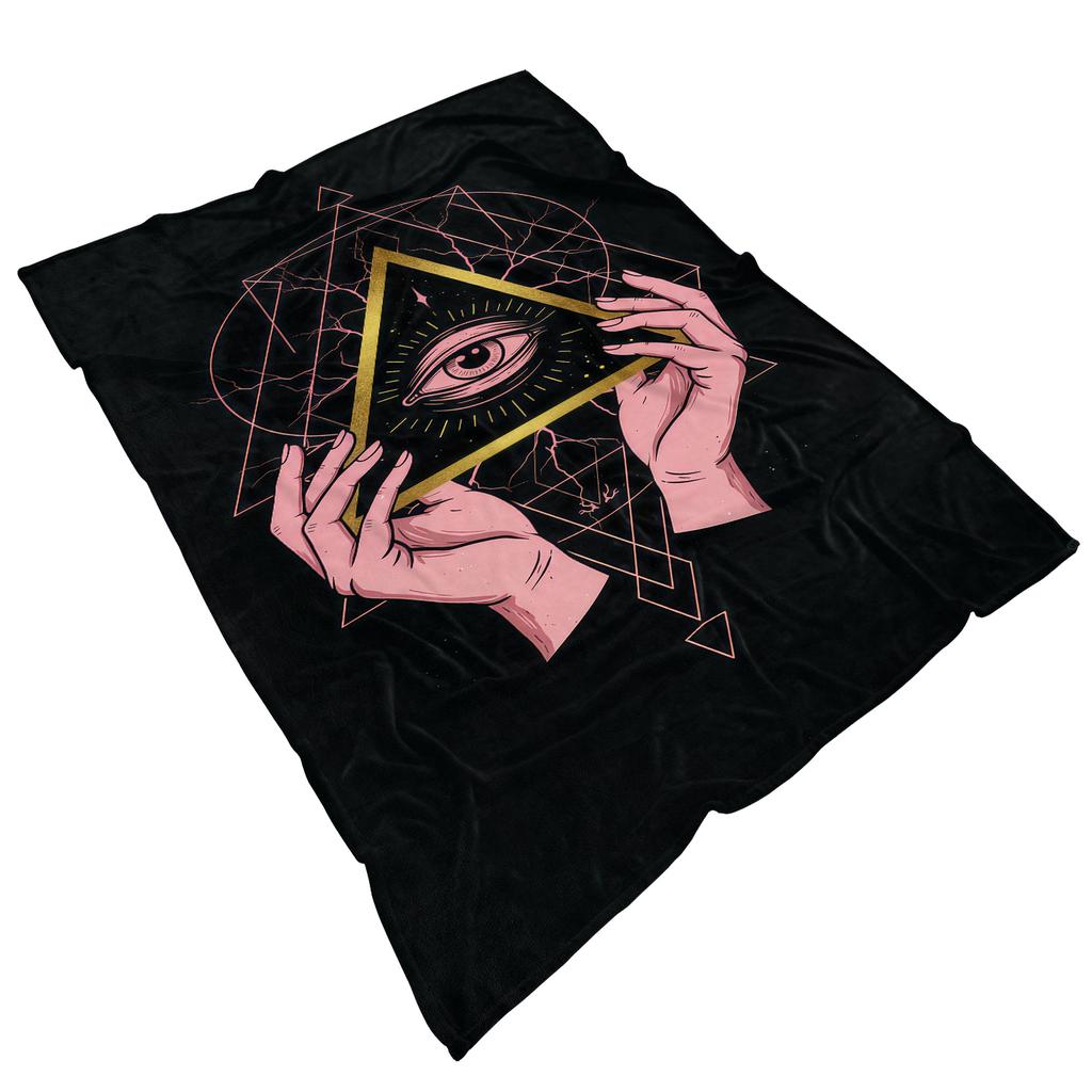 The Eye of The Demon Flannel Thin Blanket Soft Warm Blanket for Bedroom Living Room Bed Travel Camping Picnic Gift Customizable