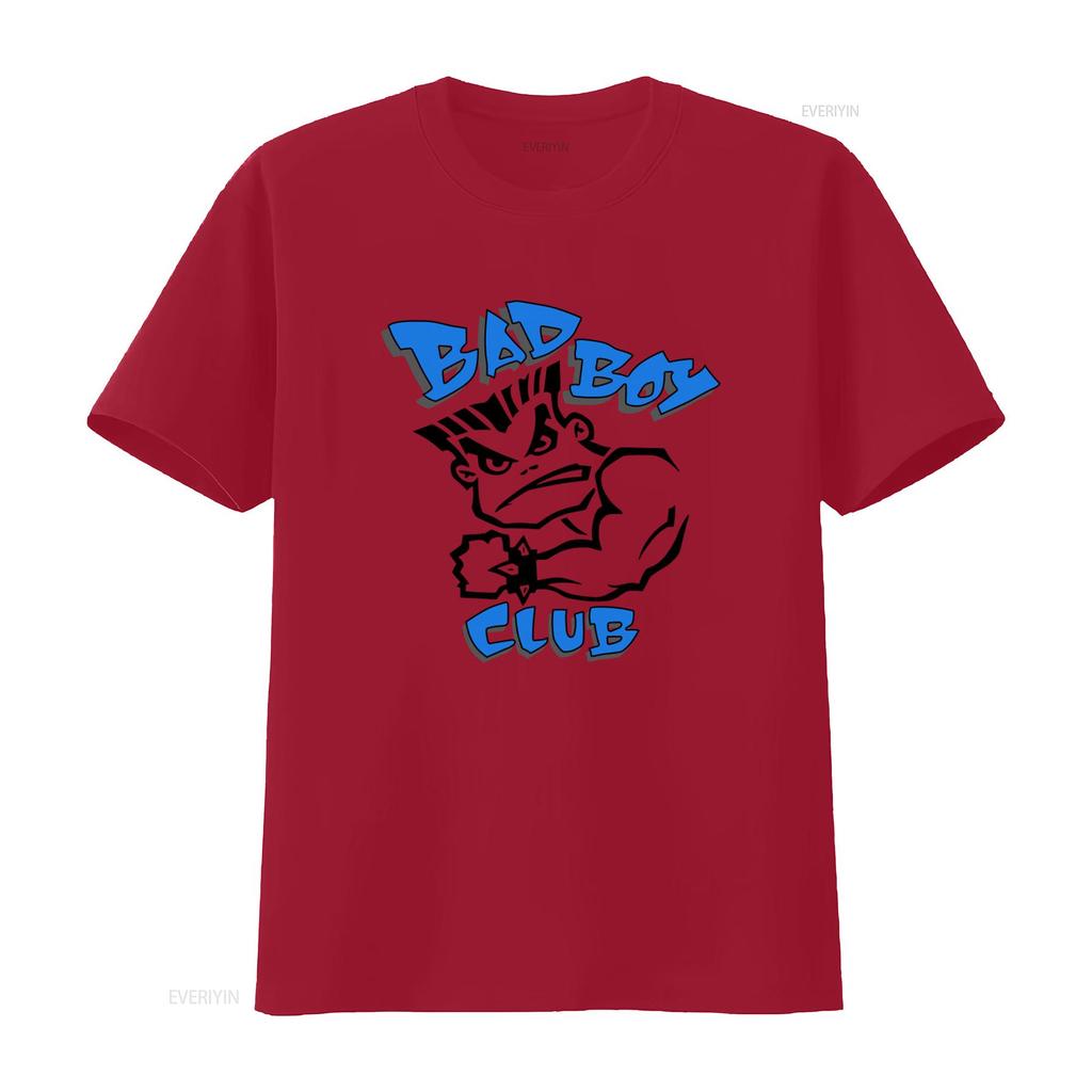 Vintage Bad Boy Club Print T Shirt Retro Style Bold Design Perfect for Trendsetters Vintage Washed Versatile Fashion Breathable