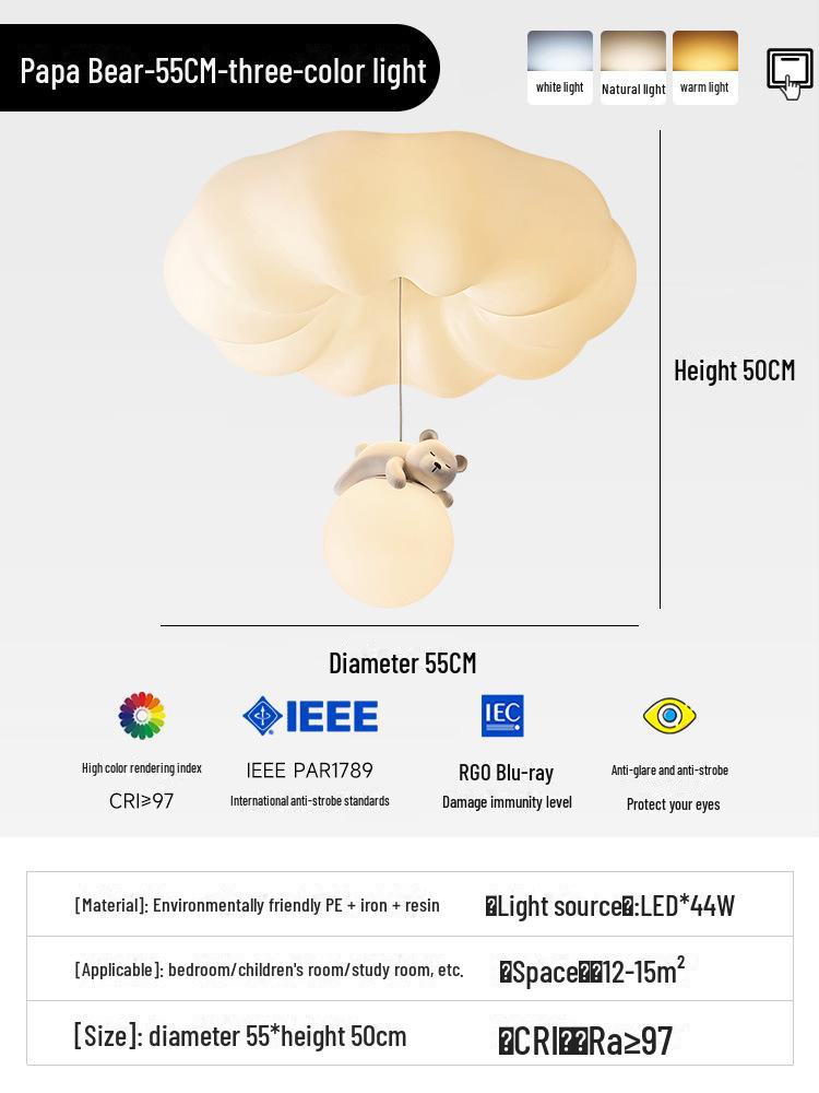 Pumpkin Bear Ceiling Lamp for Children's Bedroom