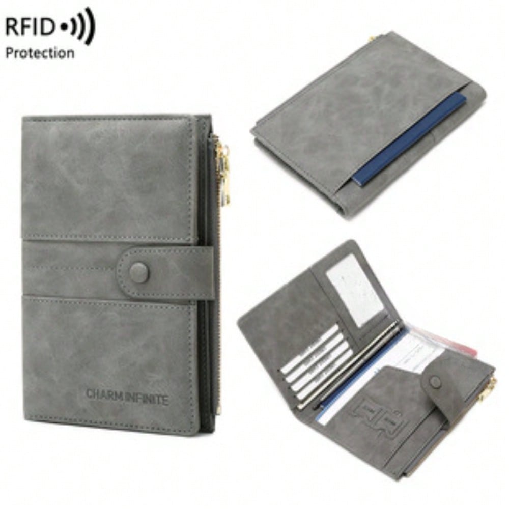 RFID anti-theft passport bag, simple and fashionable multi-functional ID bag, overseas travel passport holder