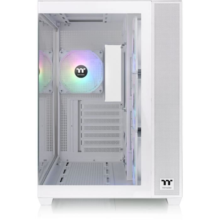 Boîtier pc - thermaltake - view 380 tg argb snow - moyen tour - atx - verre trempé - blanc