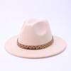 Eay Men'S And Women'S Woolen Top Hat, Big Brim Peach Heart Top, Ethnic Style Flat Edge Jazz Hat.