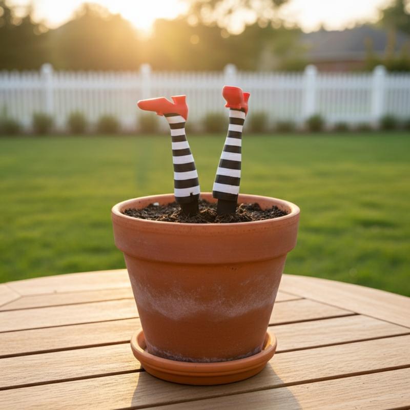 Mini Witch Leg Flower Pot Decoration Set Plant Holder Garden Courtyard Lawn Decor Desktop Ornament Gift Flowerpot Additions