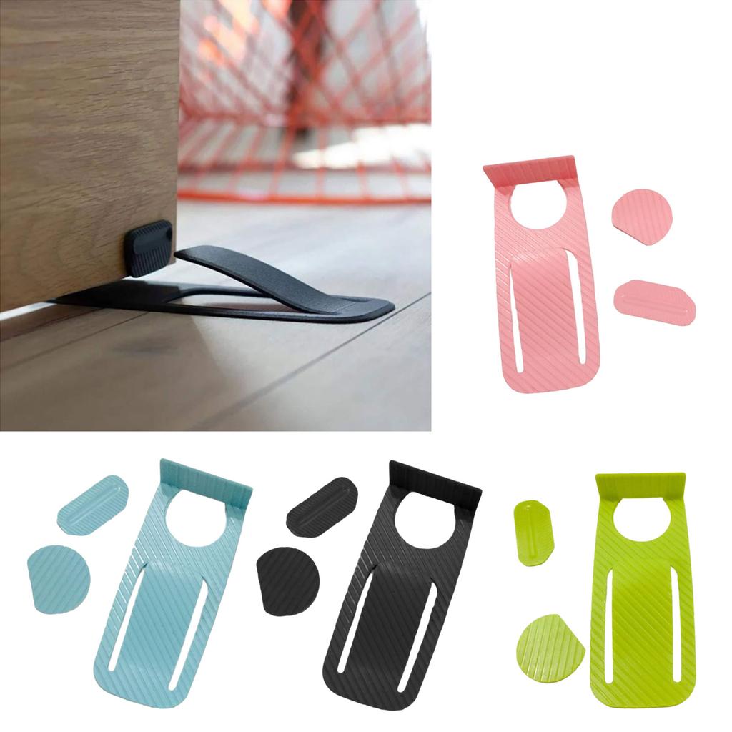 Plastic Door Stoppers Safety Door Block Wedge Doorstops Wall Protectors Easy Stick Door Holder for Homes Office School