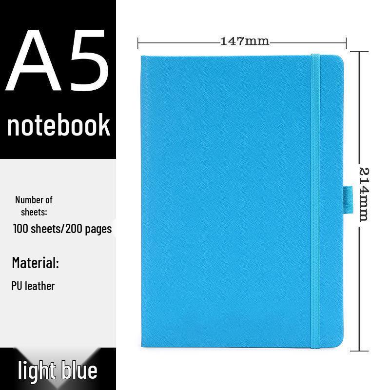 A5 Leather PU Business Journal with Elastic Band - Customizable Logo