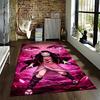 "Anime Girl with Pink Eyes and Dress on Stylish Carpet Design" Suitable for use as an anti-slip for living room bedroom sofas
