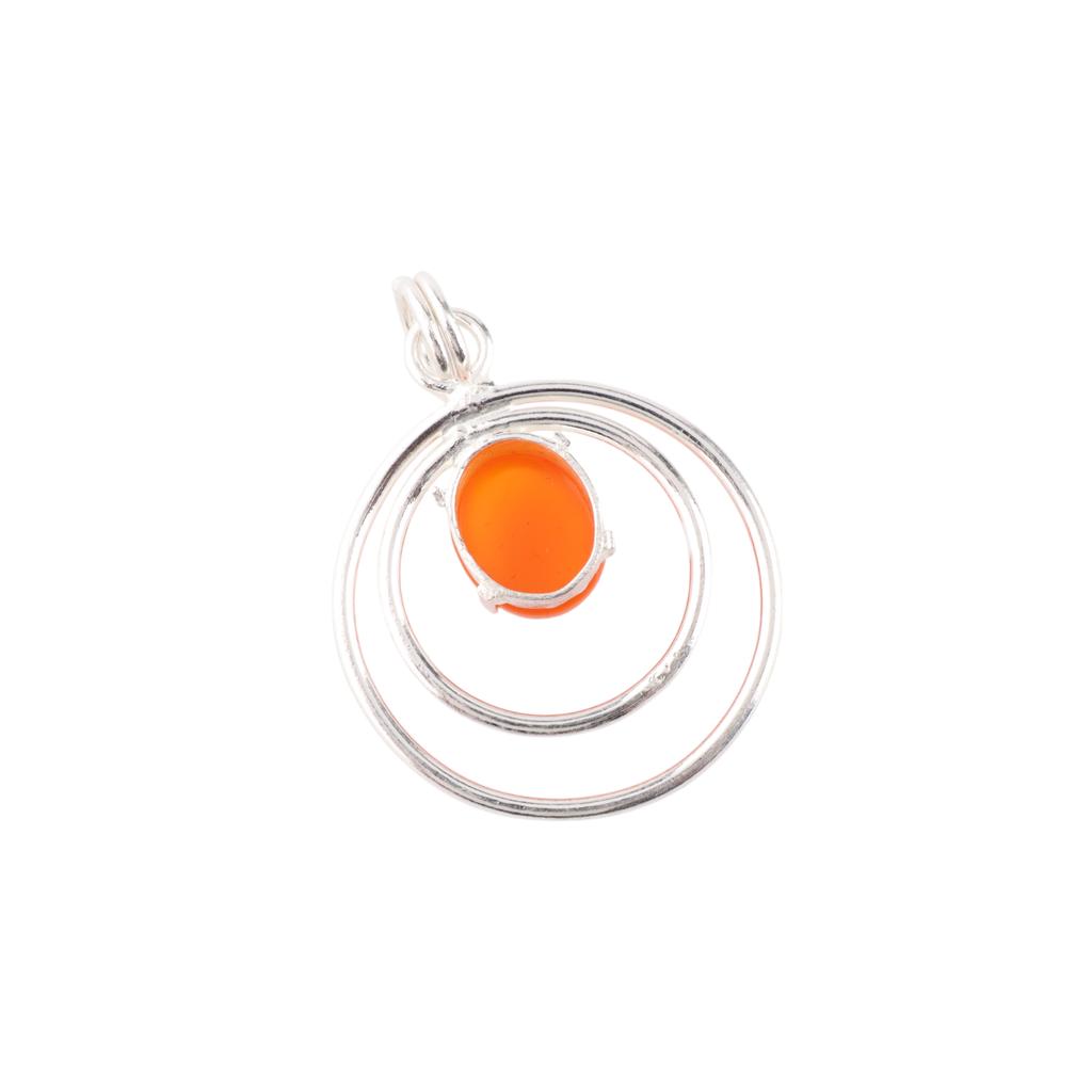 Natural Carnelian Gemstone 925 Sterling Silver Jewelry Handmade Pendant 1.65" PP-61-29
