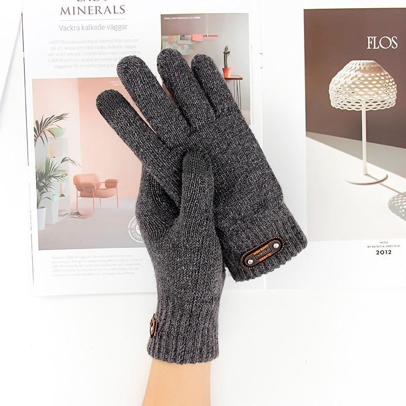 Outdoor Cycling Winter Thickened Warm Knitted Gloves For Men Women Students New Solid Color Touch Screen Mittens Skiing Gloves