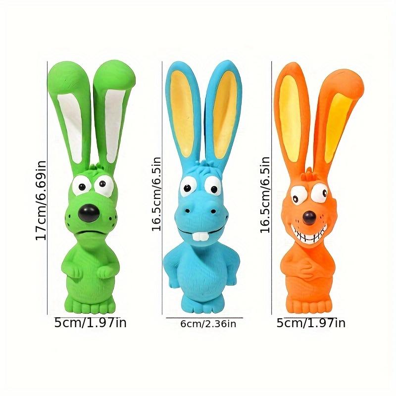 1 Pc Natural Latex Squeaky Rabbit Toy, Long Ears Dog Chew Toy for Teething, Pet Supplies for Puppy Small Dogs