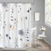 AooHome Shower 150cm Waterproof and Mildew Waterproof and Mildew Bath Quick Room High Density Unit Floral Ring Easy Gray Curtain, Long, Resistant,