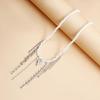 Charm Elegant Necklace with Tassels Moon and Love Heart Versatile Fashion Jewelry Accessory for Trendy Women Ladies
