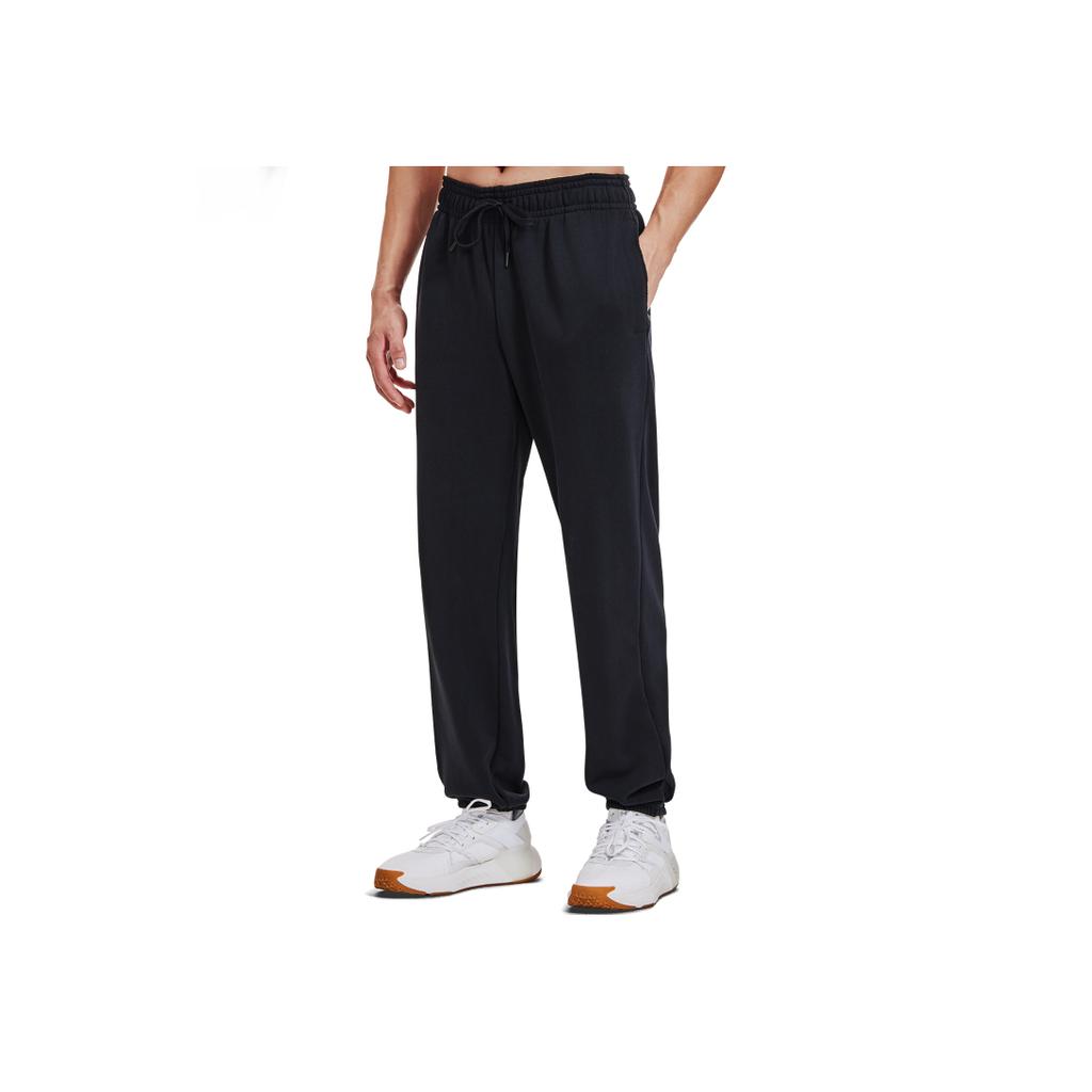 Under Armour Project Rock Dwayne Johnson Solid Color Casual Drawstring Knit Joggers Men Bottoms Black 1380105-001