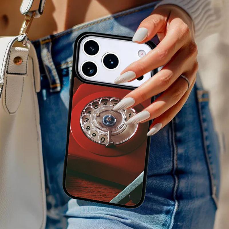Retro rotary dial telephone Phone Case For iPhone 17 Air 14 15 13 12 Max Cover For Apple 16e 11 Pro Max Plus Coque