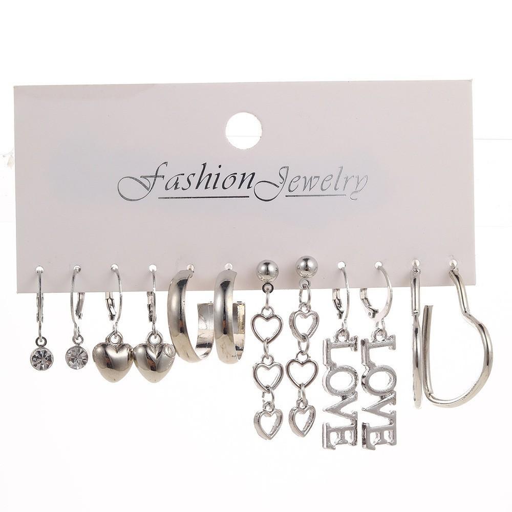 Fashion Creative Simple Earrings Set for Women Vintage Temperament Hollowed-out Butterfly Love Earrings Jewelry Gifts 2026 New