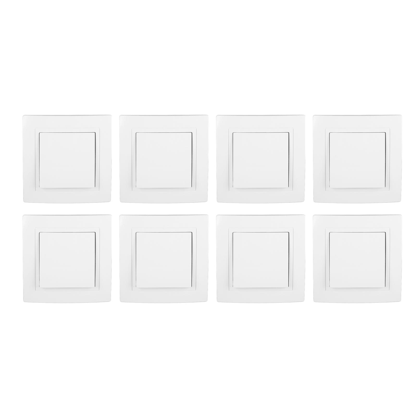 

8Pcs Single Pole Light Switch 10A/250V Wall Decorative Paddle Rocker Switch European Regulations