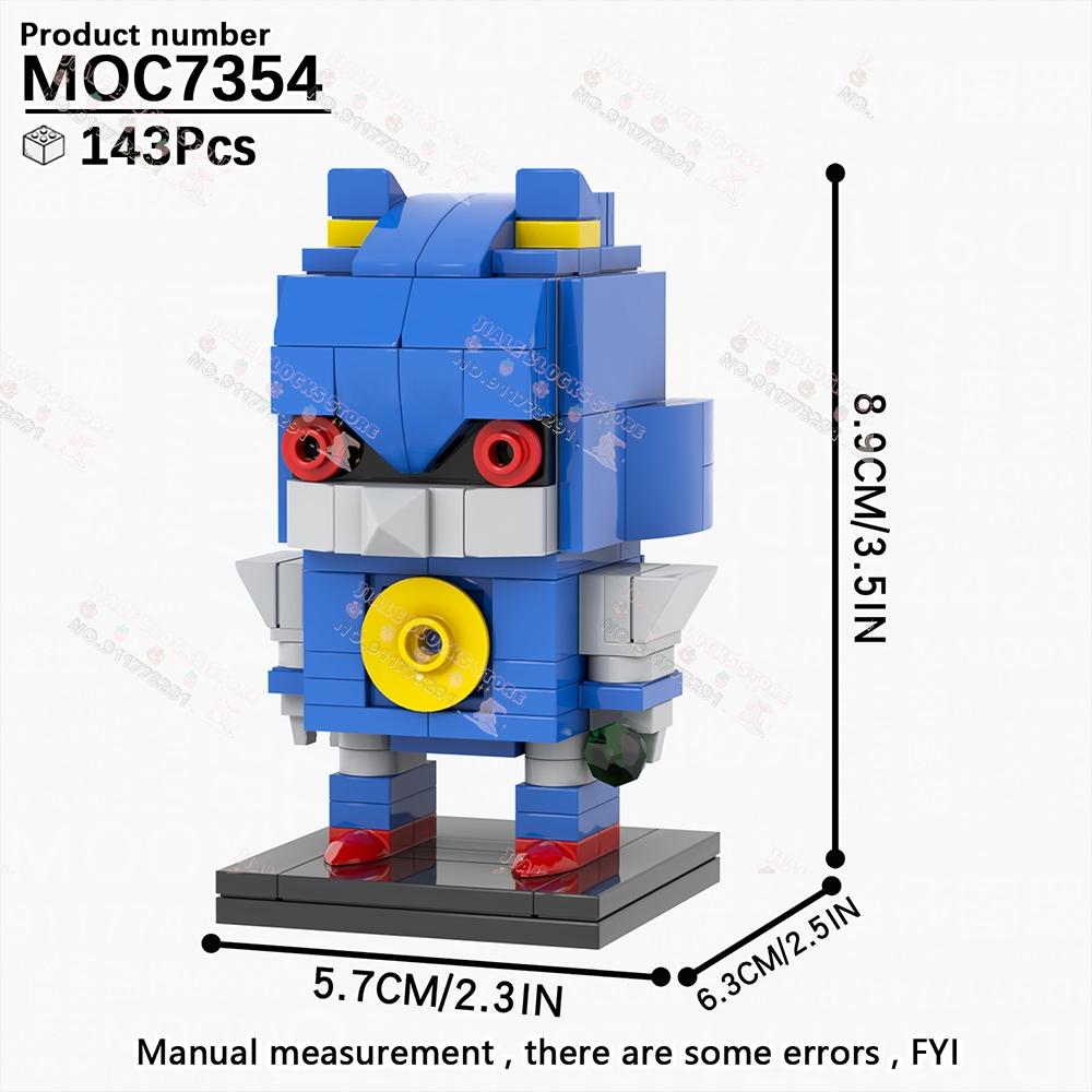 Seria Jocuri MOC Ariciul Albastru Blocuri de Construcție Robot de Curse Creativ Model Personaj Cap Pătrat Cărămizi DIY Jucării Cadou Pentru Copii